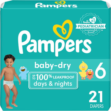 Pampers Baby Dry Diapers - Size 6, 21 Count, Absorbent Disposable Diapers