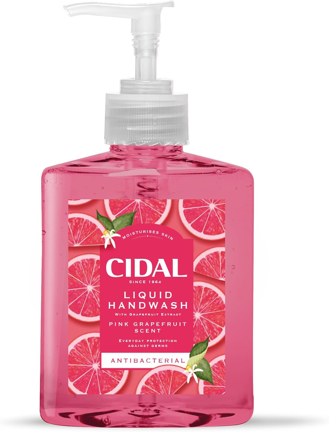 Cidal Pink Grapefruit Handwash, Antibacterial, Uplifting Fresh Grapefruit Scent, 250Ml