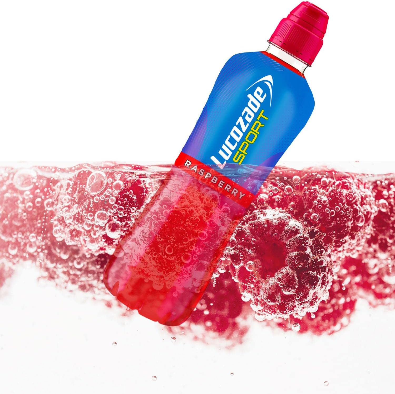 Lucozade Sport Raspberry - 12 Bottles X 500Ml - Raspberry Flavour Isotonic Sports Drink - Made With Sugars & Sweeteners - Provides Electrolytes & Carbohydrates - Enhances Hydration & Fuels Performance