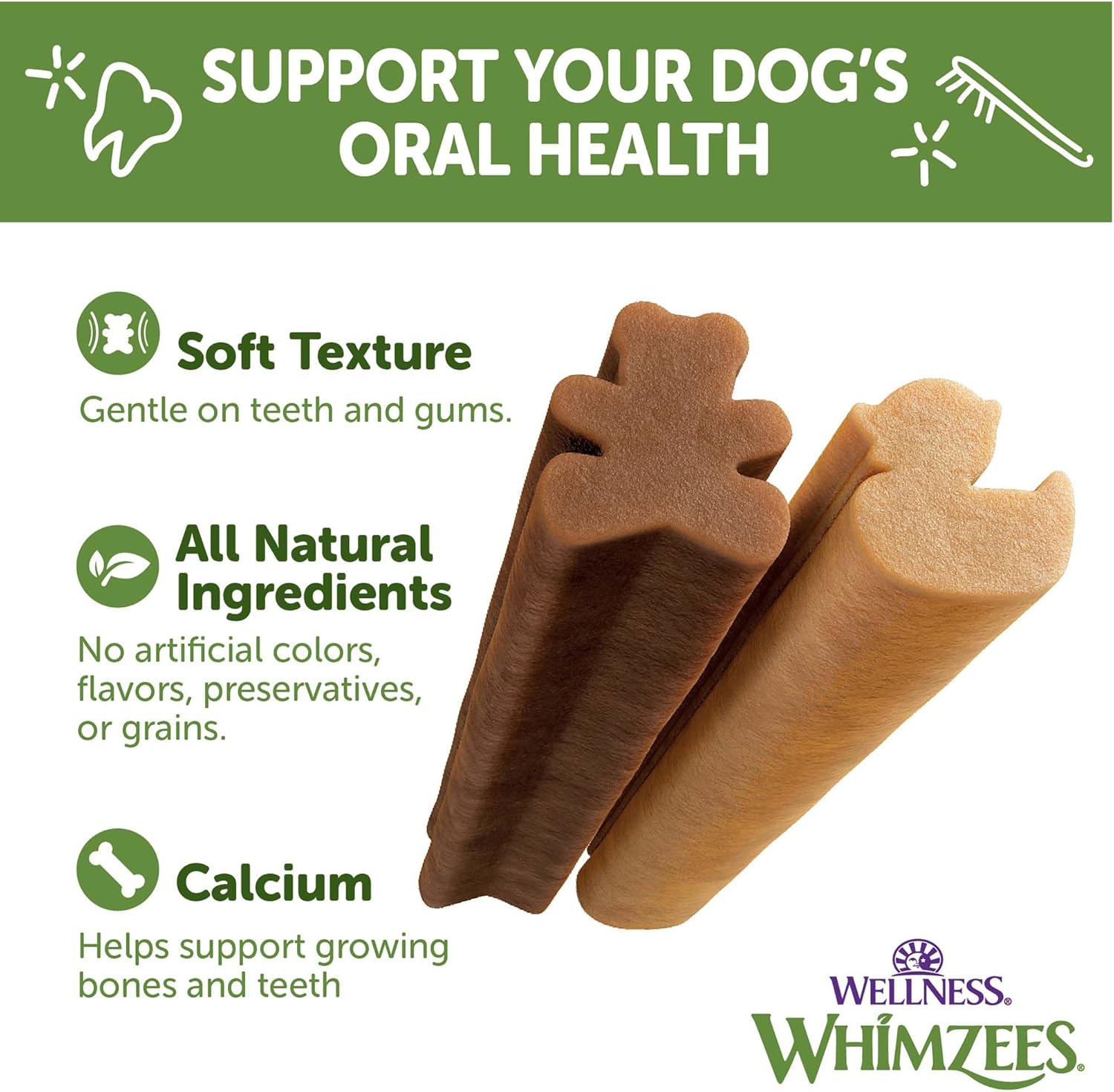 WHIMZEES by Wellness Puppy Natural Dental Chews for Dogs, Long Lasting Treats, Grain-Free, Freshens Breath, Extra Small/Small Breed, 30 count , 7.90 Ounce (Pack of 1) : Pet Supplies