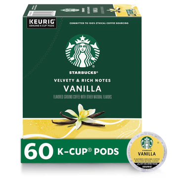 Starbucks K-Cup Coffee Pods, Vanilla Flavored Coffee, Naturally Flavored, 100% Arabica, 6 Boxes (60 Pods Total)