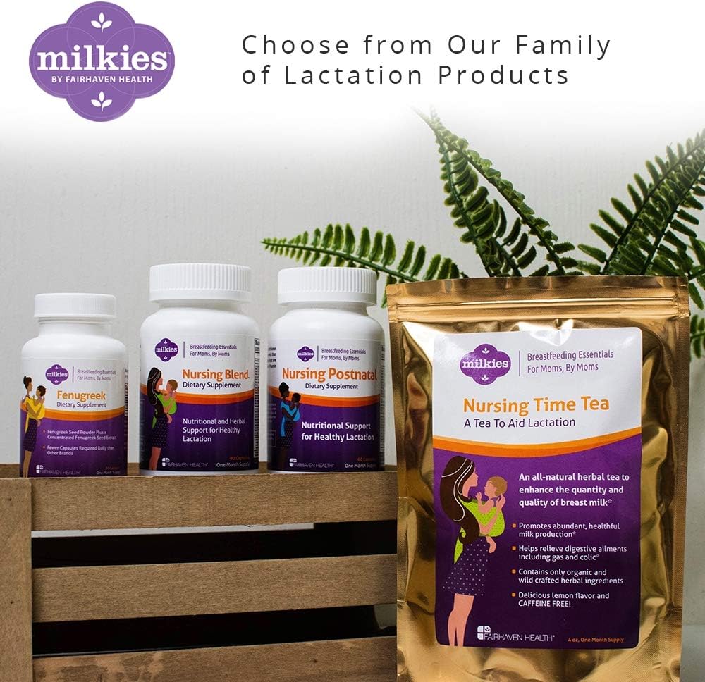 Milkies Fairhaven Health Nursing Postnatal Vegetarian Supplement For Breastfeeding Women With Vitamin D And B, Nutritious Breast Milk Multivitamin - Gluten And Dairy Free - 1 Month Supply : Health & Household