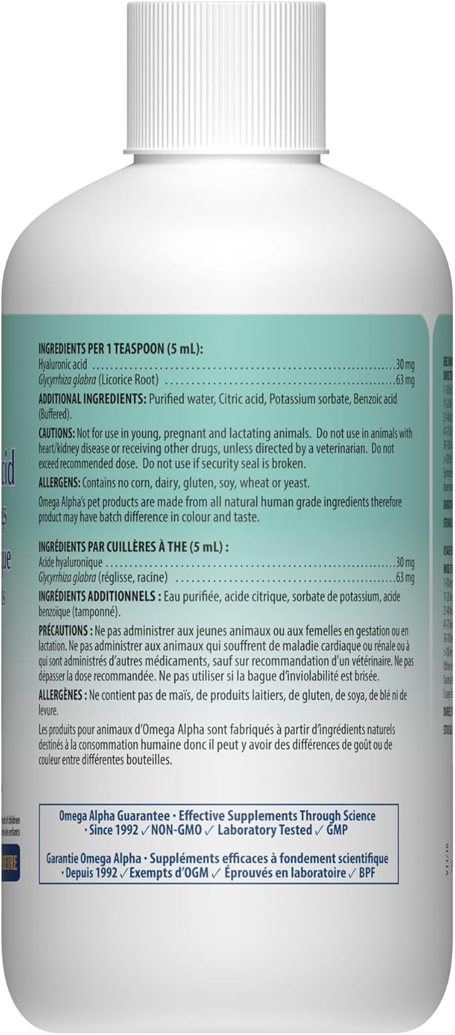 Omega Alpha Ha-180 (Hyaluronic Acid) For Pets-250Ml : Pet Supplies