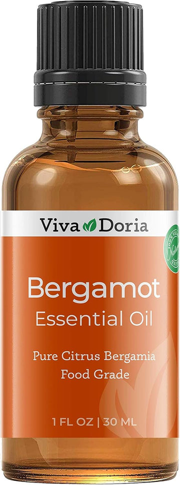 Viva Doria 100% Pure Bergamot Essential Oil, Undiluted, Food Grade, Italian Bergamot Oil, 1 Fluid Ounce (30 Ml) Natural Aromatherapy Oil