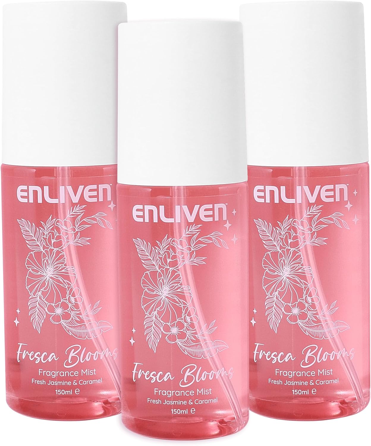 Enliven Fresca Blooms Fragrance Mist - 150Mlx3 Pack - Notes Of Jasmine & Tropical Flowers - Body Spray - Gifts For Women - Fragrance Body Mist - Womens Body Spray