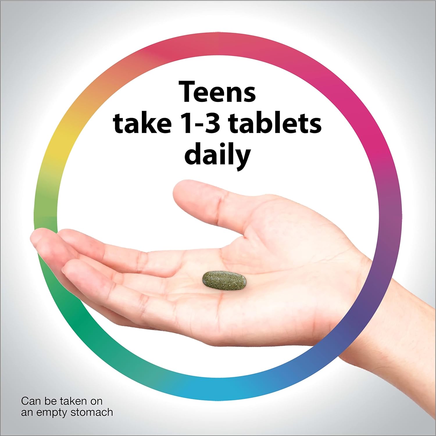 Rainbow Light Multivitamin for Teens, Vitamin C, Zinc, & B Complex, Supports Brain Health, Nerve Function, and a Strong Immune System, Gluten Free, Vegetarian, Fruit Punch, 90 Tablets : Health & Household