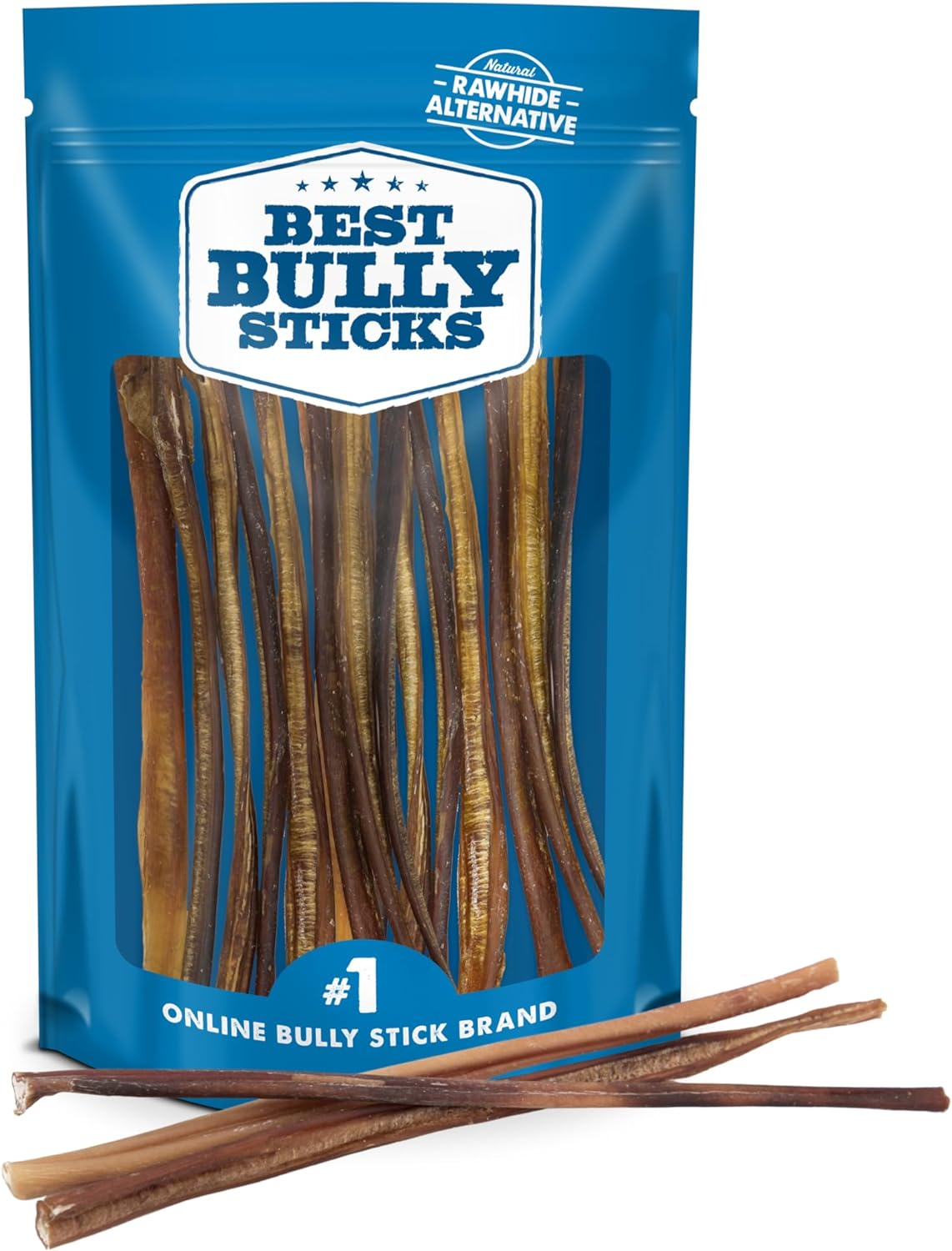 Best Bully Sticks 12 Inch All-Natural Bully Sticks for Dogs - 12” Fully Digestible, 100% Grass-Fed Beef, Grain and Rawhide Free | 12 Pack