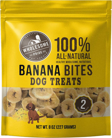 Wholesome Pride Banana Bites 100% All-Natural Limited Ingredient Dog Treats, 8 oz