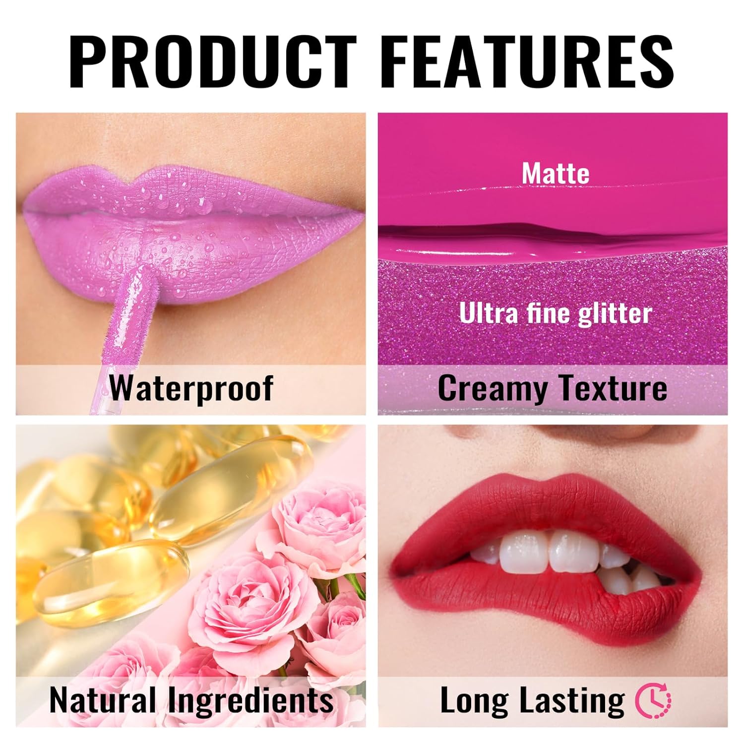Oulac Pink Matte Lipstick For Women, Long Lasting Liquid Lip Stick High Impact Lip Gloss Full Coverage Lip Makeup With Vitamin E Waterproof Formula,Vegan M31 : Beauty & Personal Care