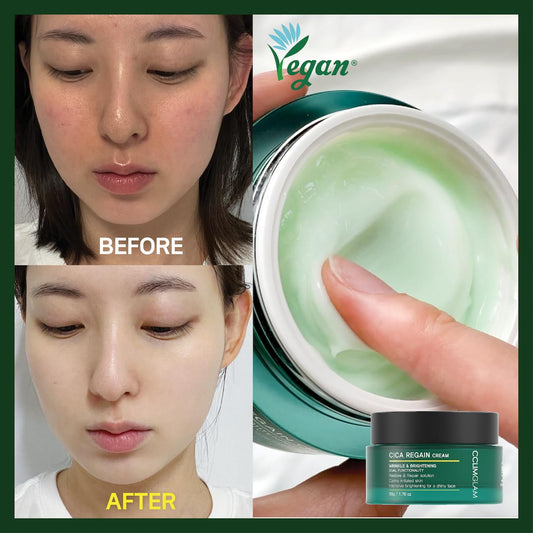 Cica Regain Cream 50G(1.76Oz), Vegan Mild Skin Hydrating Cream For Sensitive Skin, Clean Beauty, Korean Skin Care