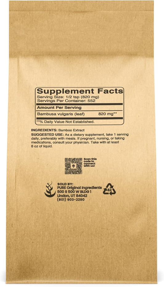 Pure Original Ingredients Bamboo Extract (1Lb) Non-Gmo And Gluten-Free, Herbal Supplement, Lab-Verified (1 Pound)