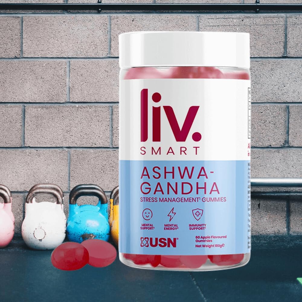 USN Liv.Smart by Usn Ashwagandha Gummies - 60 Delicious Apple Flavoured Stress Management Gummies with Added Vitamin B6 - for Mental Support, Mental Energy and Immunity Support : Amazon.co.uk: Health & Personal Care
