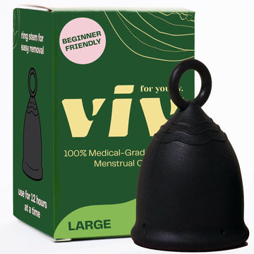 Viv for Your V Menstrual Cup | Large | Safe, Comfortable, Alternative to Tampons and Pads | Ring for Easy Removal | Medical-Grade Silicone Period Cup