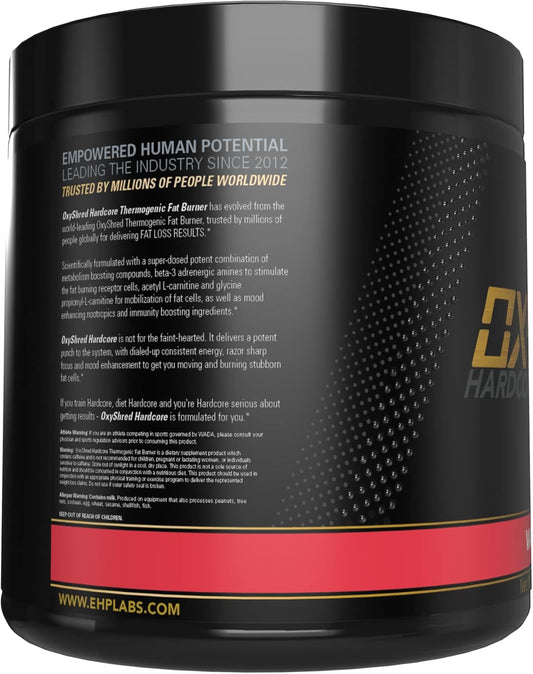 Ehp Labs Oxyshred Hardcore Super Dosed Pre Workout Powder - Preworkout Powder With L Glutamine & Acetyl L Carnitine, Energy Boost Drink - 275Mg Of Caffeine - Grape Bubblegum, 40 Servings