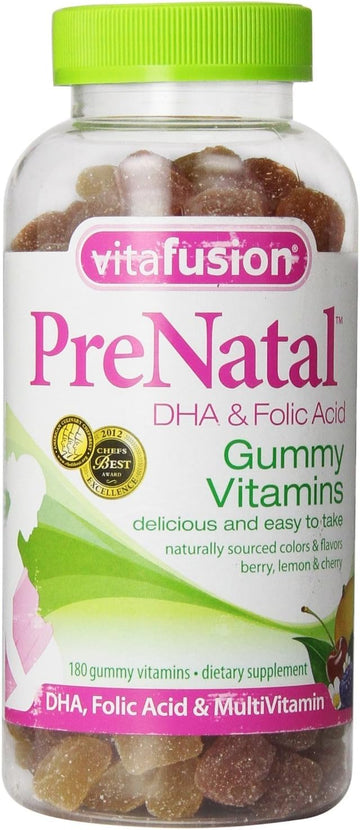 Vitafusion Prenatal DHA and Folic Acid Gummy Vitamins, 180 Count