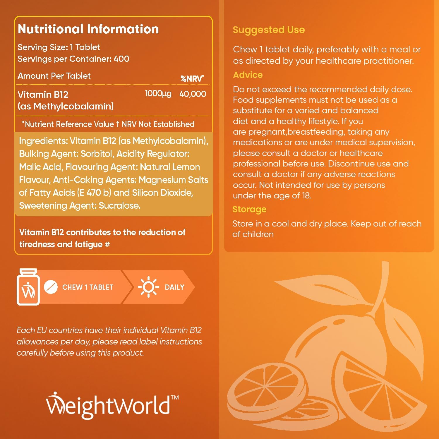 Vitamin B12 High Strength 1000mcg - 1+ Year Supply - 400 Chewable & Vegan Vitamin B12 Tablets - Sugar-Free Methylcobalamin - Vit B12 Supplement for Tiredness & Fatigue - Lemon Flavour - Made in The UK : Amazon.co.uk: Health & Personal Care