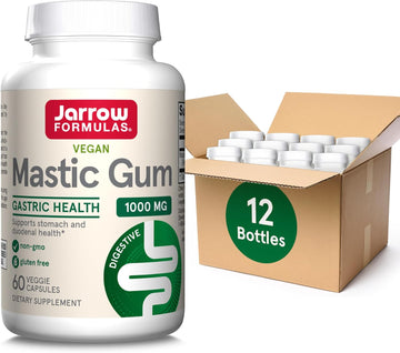 Jarrow Formulas Mastic Gum 1000 Mg, Dietary Supplement For Gastrointestinal Health Support, 60 Veggie Capsules, 30 Day Supply, (Pack Of 12)