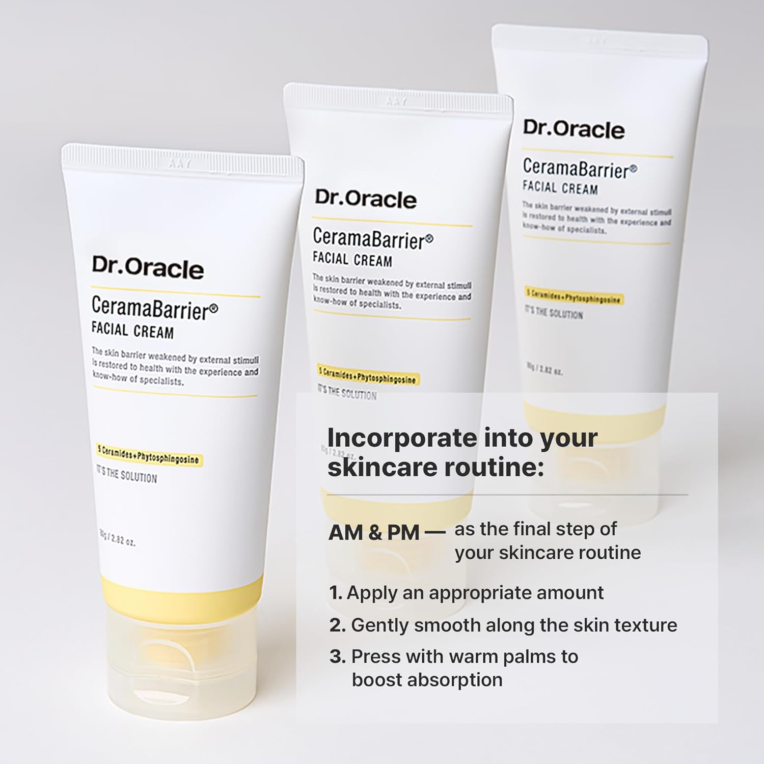 Dr.Oracle Ceramabarrier Facial Cream - Ceramide Moisturizer, Ceramide Moisturizer Cream, Face Moisturizer For Dry Sensitive Skin, (2.82 Oz) Dermatologist Tested : Beauty & Personal Care