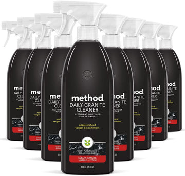 Method Daily Granite Cleaner Spray, Apple Orchard, Plant-Based Cleaning Agent For Granite, Marble, And Other Sealed Stone, 28 Fl Oz Spray Bottles (Pack Of 8)