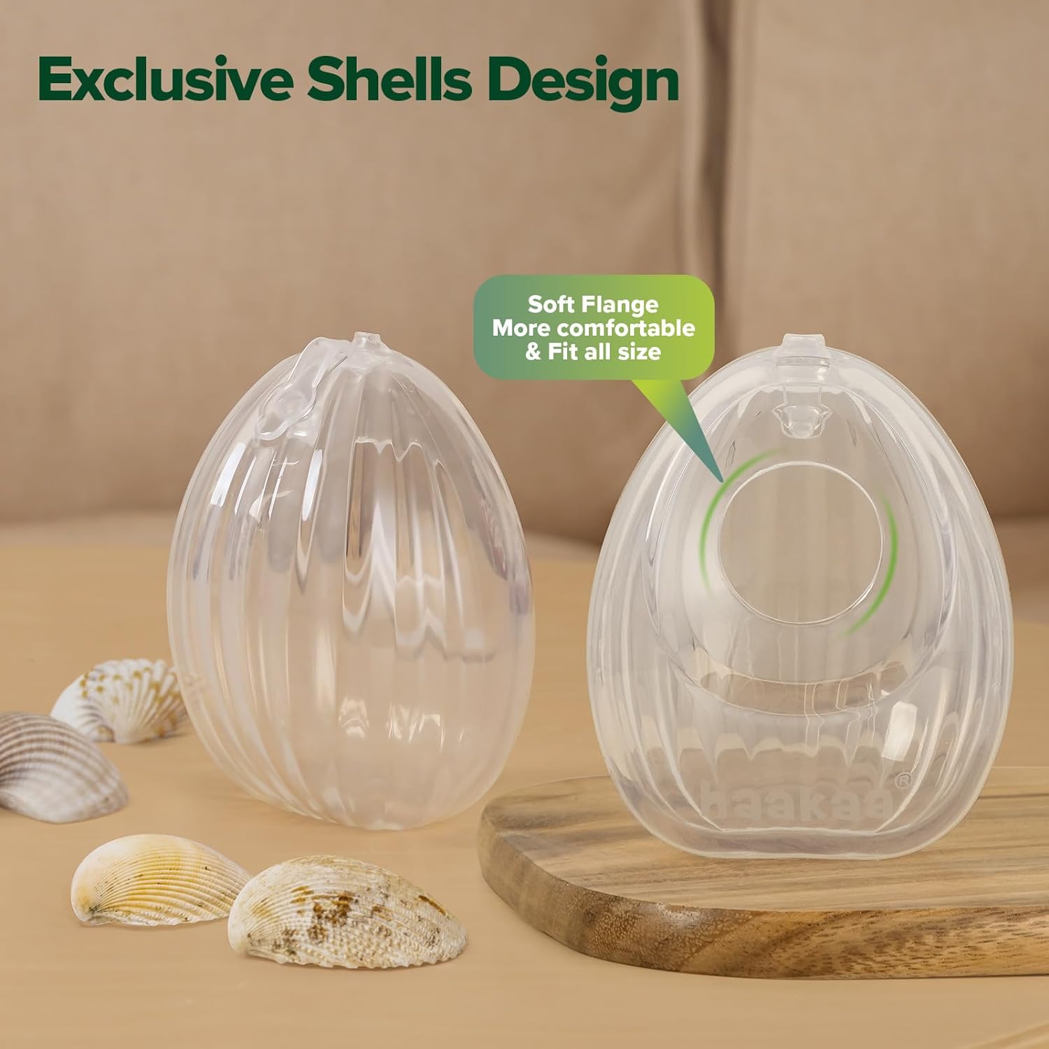 haakaa Shell Wearable Silicone Breast Pump - Silicone Hands Free Breast Pump - Passive Breast Milk Collector Shell for Newborns - Breastfeeding Essentials - 2.5oz/75ml,1 Count : Baby
