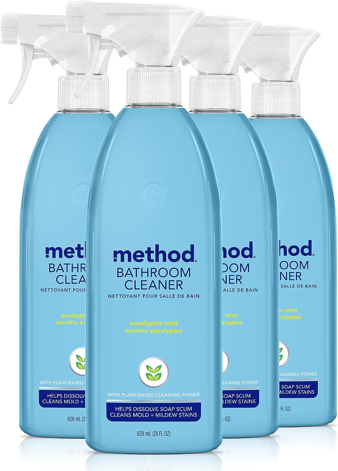 Method Bathroom Cleaner, Removes Mold + Mildew Stains, Eucalyptus Mint, 28 Fl Oz (Pack of 4)