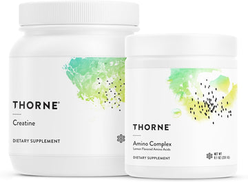 Thorne Performance Essentials Bundle: Creatine & Amino Power Pack - Muscular Support, Energy Boost, And Cognitive Function - Nsf Certified - 30 To 90 Servings