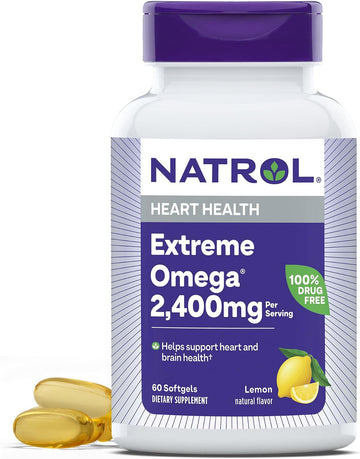 Natrol, Omega-3 Extreme Softgels, Heart Health Dietary Supplement, 60 Count