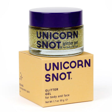 Unicorn Snot Face & Body Glitter - Cosmetic-Grade Holographic Glitter Gel - Makeup For Festivals, Raves, Anime Cosplay - Safe For Face, Easy Application & Removal, 1.7Oz Gold (Bling)