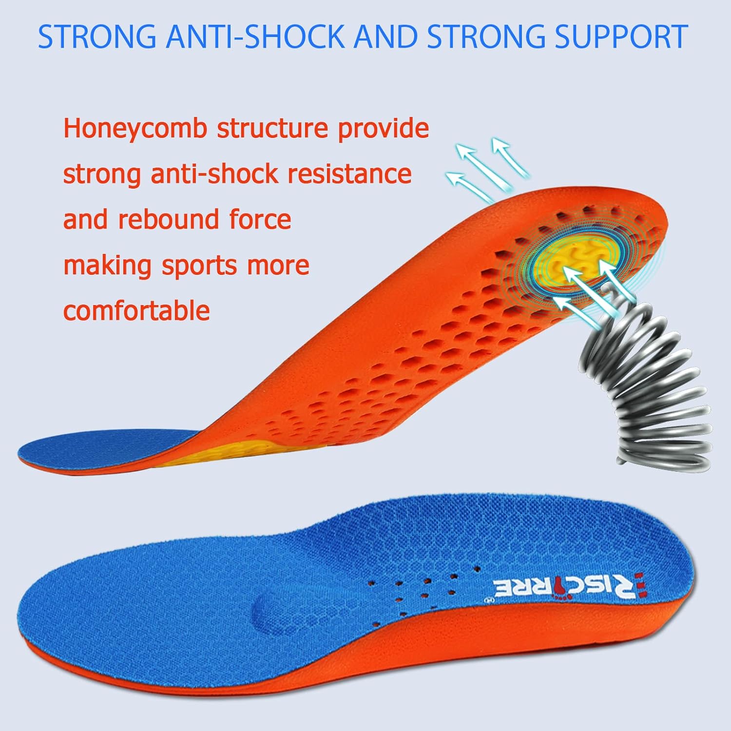 Risctrre Insoles for Men and Women- Support Shock Absorption Cushioning Sports Comfort Inserts, Breathable Shoe Inner Soles for Running Walking,Hiking,Working : Health & Household