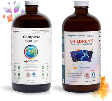 Liquidhealth Whole Family Complete Liquid Multivitamin Bundle With Adult Complete Multiple & Children'S Complete Multiple - Immune Support Vitamins & Minerals, Adults, Kids, Toddlers, Vegan, Non-Gmo