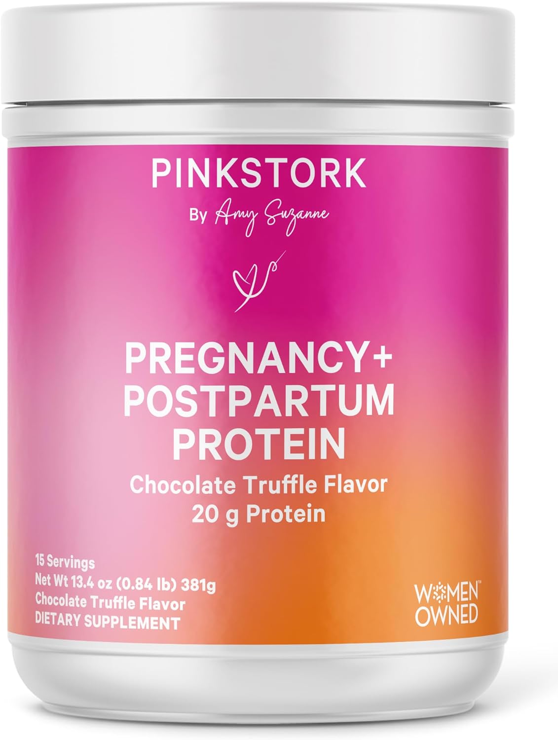 Pink Stork Pregnancy And Breastfeeding Protein Powder - 20 G Chocolate Whey And Collagen Protein - Prenatal, Postnatal & Lactation Support, Postpartum Nursing Essentials - 15 Servings