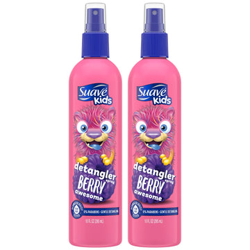 Suave Kids Detangler Spray, Berry Awesome, Tear-free and Dermatologist Tested Kids Hair Detangler Spray, 10 Oz Ea (Pack of 2)