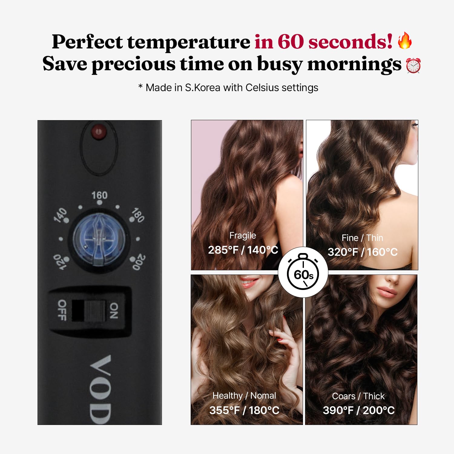 Vodana Professional Glamwave Ceramic Curling Iron, Long-Lasting Natural Curls, Instant Heat, Hair Curler, Curling Wand, Available In Usa (1.6 Inch, Black) : Beauty & Personal Care