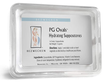 Bezwecken – Pg Ovals – 16 Oval Suppositories – Same Trusted Formula, New Improved Shape – Professionally Formulated To Alleviate Vaginal Dryness In Women Of All Ages – Progesterone-Only Alternative