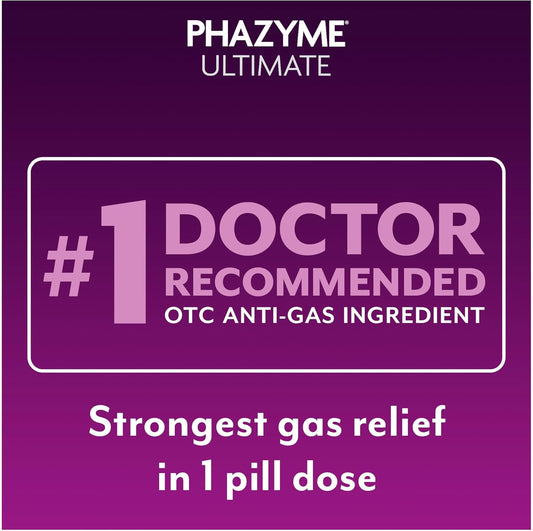 Phazyme Gas Relief, Ultimate Gas And Bloating Relief For Adults, 500 Mg Simethicone Fast Gels, 20 Count