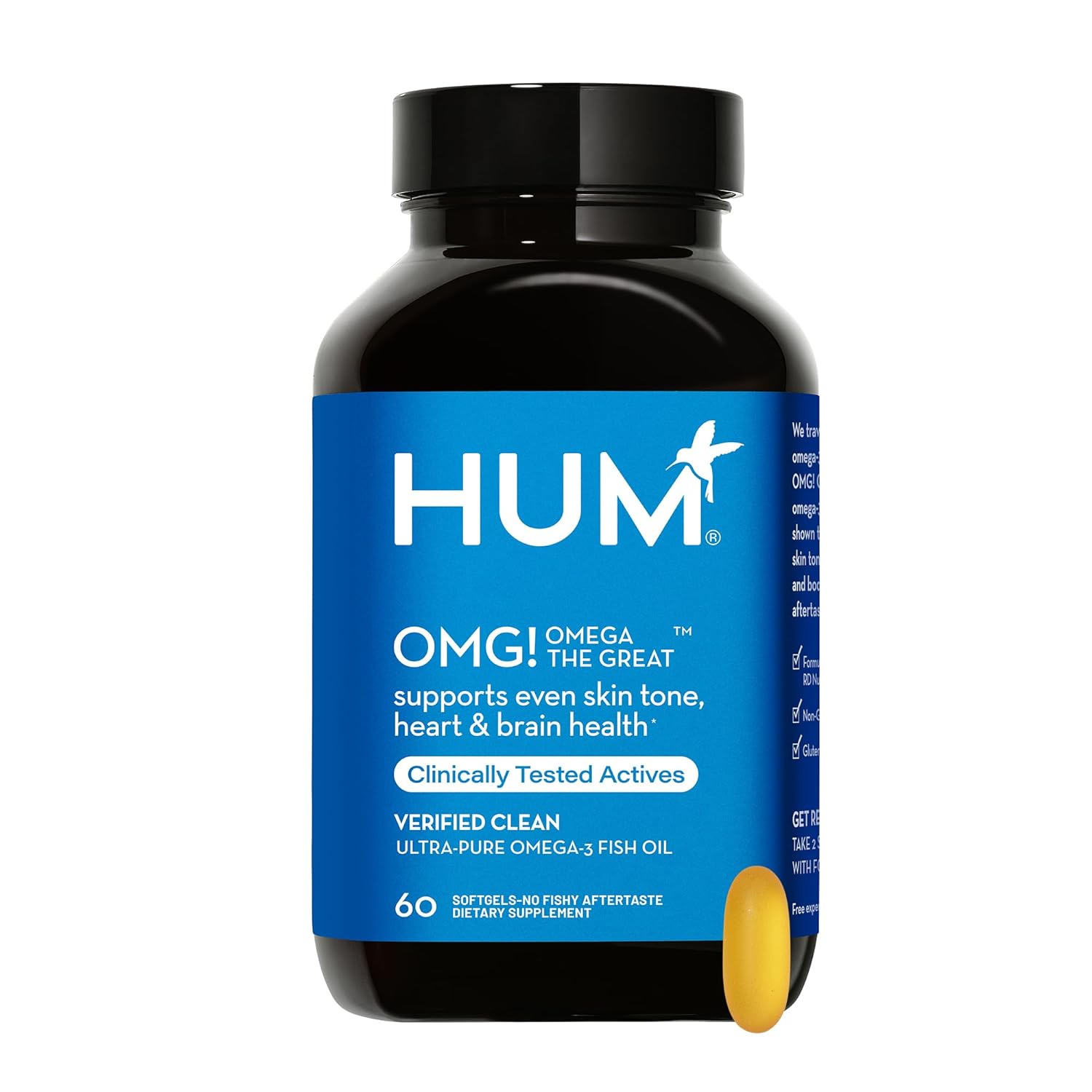 HUM OMG! Omega The Great - Triple Omega 3 Fish Oil Supplement with DHA