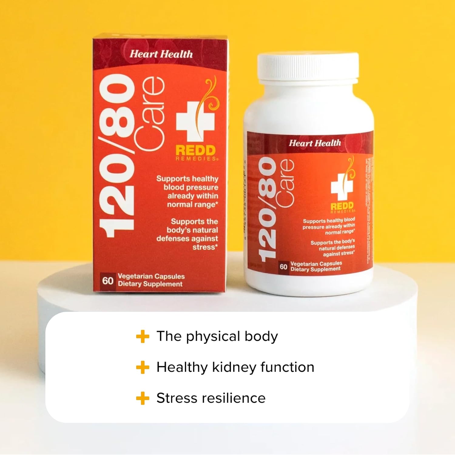 Redd Remedies, 120/80 Care, Heart Health And Natural Blood Pressure Support, 60 Vegan Capsules : Health & Household