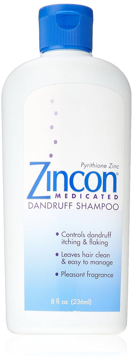 Zincon Medicated Dandruff Shampoo, 8 Fluid Ounce - Set Of 3 : Beauty & Personal Care