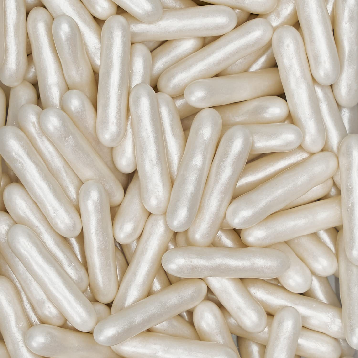 Bakell® White Pearl Rod Sprinkles | 100% Food Grade Edible Sprinkles By Krazy Sprinkles® | Gluten-Free, Nut-Free | Cakes, Cake Pops, Brownies, Baking (114G (1/2 Cup)) (454G (1 Lb)) : Grocery & Gourmet Food
