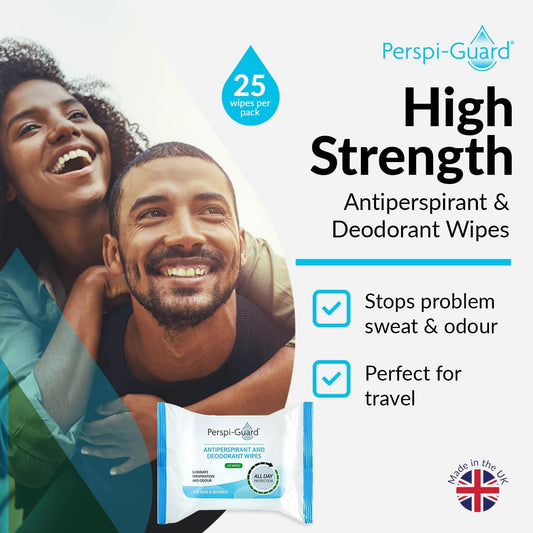 Perspi-Guard Antiperspirant & Deodorant Body Wipes For Adults, Travel Wipes For Women & Men - Camping, No Shower, Summer Holiday Essentials, 2-Pack