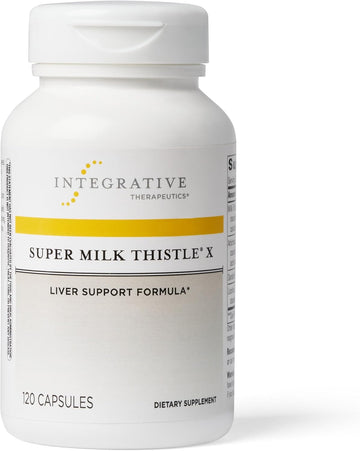 Integrative Therapeutics Super Milk Thistle X - Liver Support Formula* - Standardized To Silymarin - Liver Health Support With Artichoke Leaf, Dandelion Root & Licorice Root Extracts* - 120 Capsules