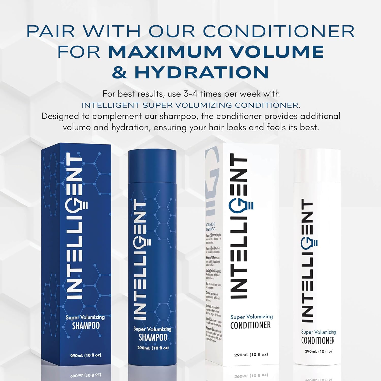 Intelligent Super Volumizing Hair Loss Shampoo - Strengthens Weakened Hair And Maximizes Volume | 10 Fl Oz (290 Ml) : Beauty & Personal Care