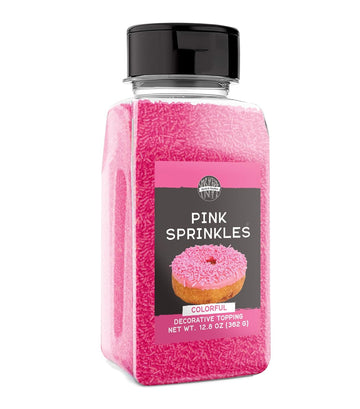 Birch & Meadow Pink Sprinkles, 12.8 Oz, Fun & Decorative Topping, Crunchy Texture