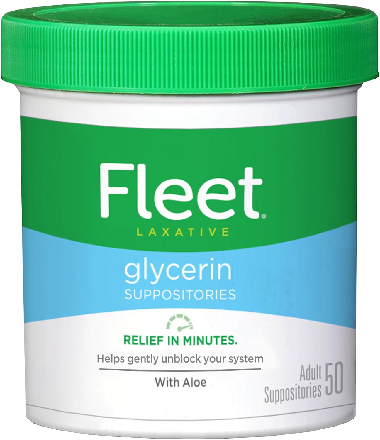Fleet Laxative Glycerin Suppositories For Adult Constipation, Adult Laxative Jar Aloe Vera, 50 Count
