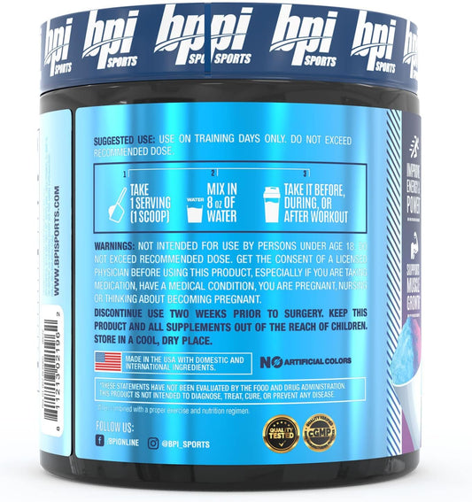 Bpi Sports Best Creatine - Creatine Monohydrate, Himalayan Salt - Strength, Pump, Endurance, Muscle Growth, Muscle Definition - No Bloat - Snow Cone - 50 Servings - 10.58 Oz