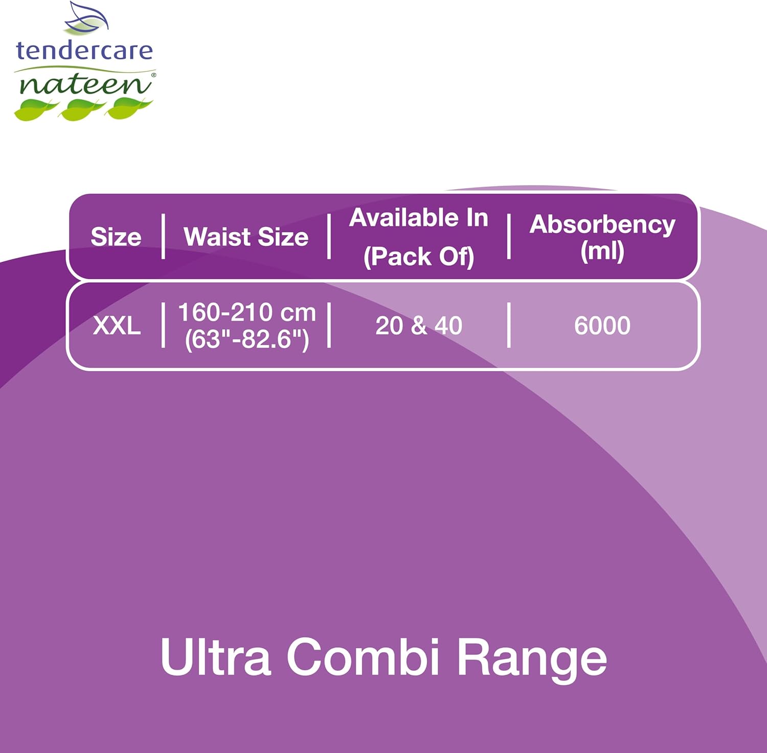 Tendercare Nateen - Adult Nappy - 20 XXL Bariatric Ultra Absorbent Adult Nappies - Disposable Incontinence Nappies for Men & Women - Discreet Nappy - 6000ml Absorbency : Amazon.co.uk: Health & Personal Care