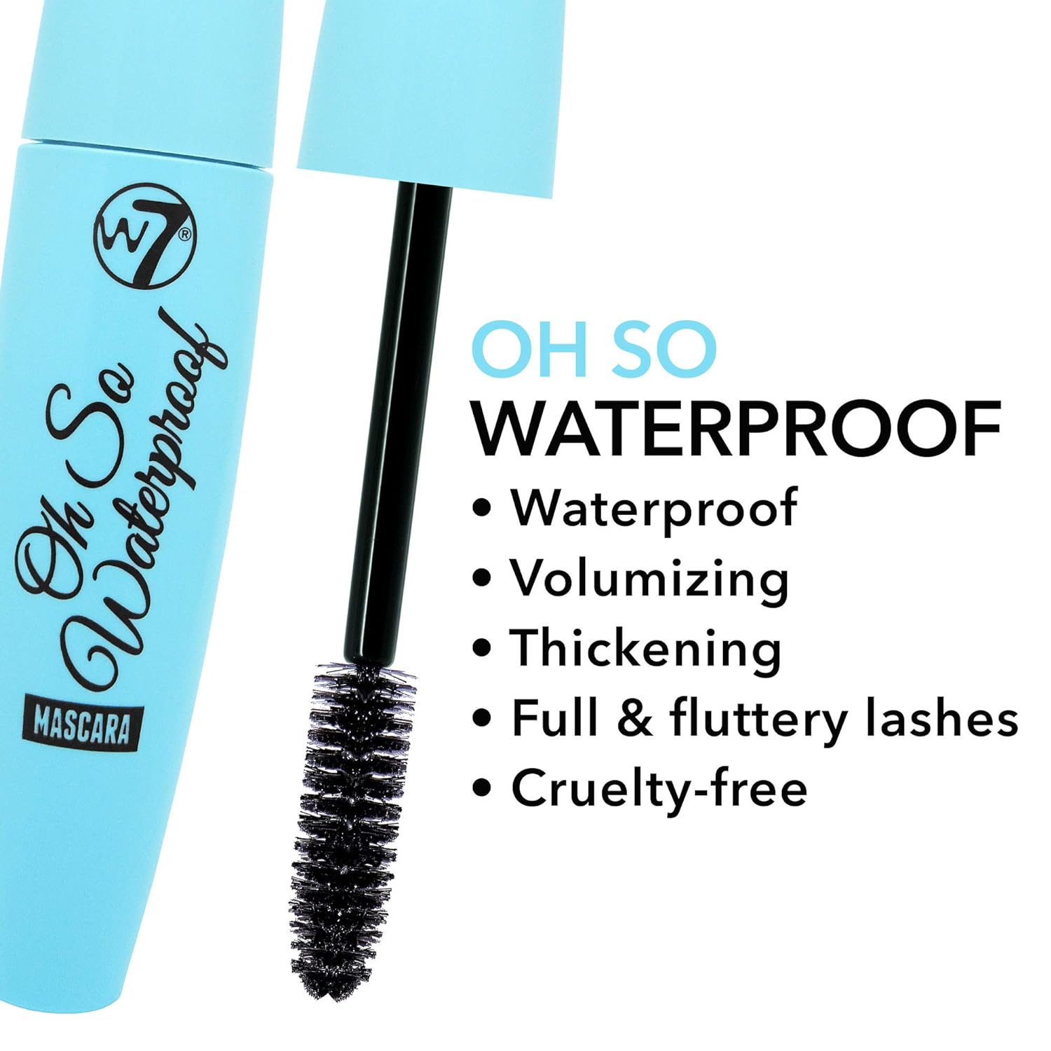 W7 Oh So Waterproof Blackest Black Mascara, 0.503 Ounce : Beauty & Personal Care