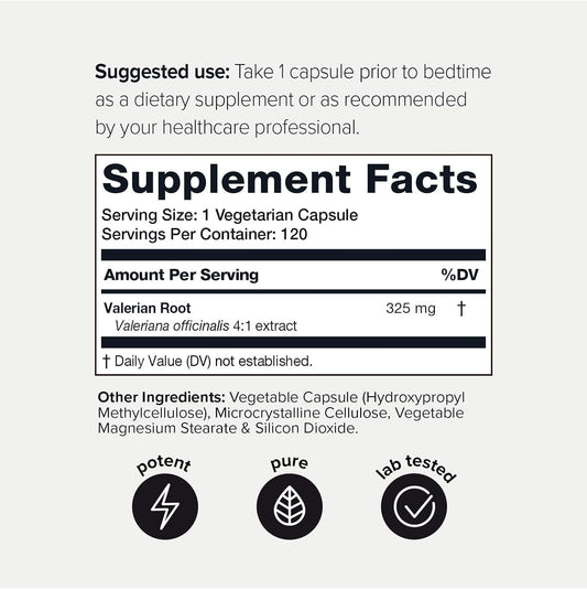 Toniiq Ultra High Strength Valerian Root Capsules - 1,300Mg 4X Concentrated Extract - Highly Concentrated And Bioavailable - 120 Capsules