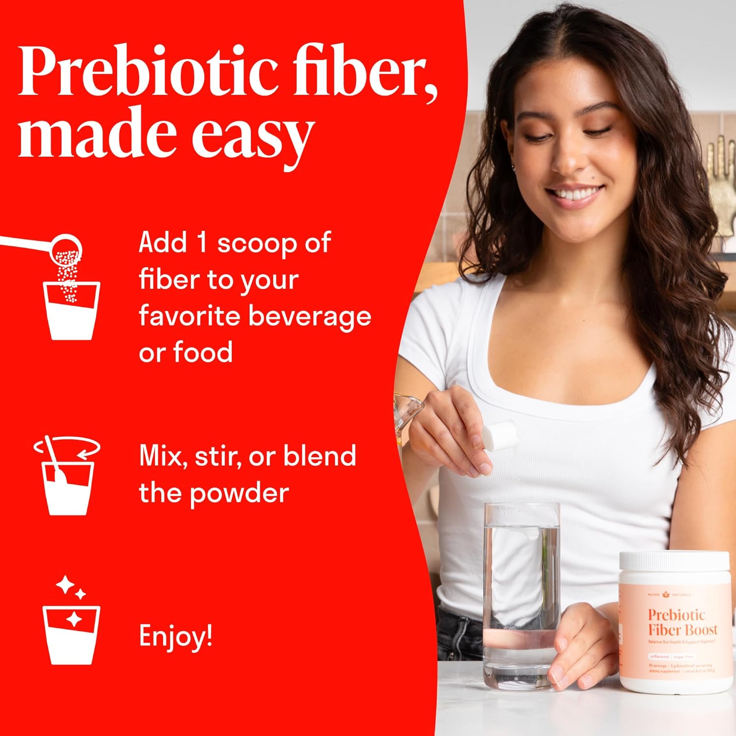 Prebiotic Fiber Powder - Unflavored & Sugar Free | 45 Servings | Fiber Supplement To Support Digestive Regularity, Gut Health, Bloating & Immune Support - 1 Scoop Of Soluble Prebiotic Powder Daily : Health & Household