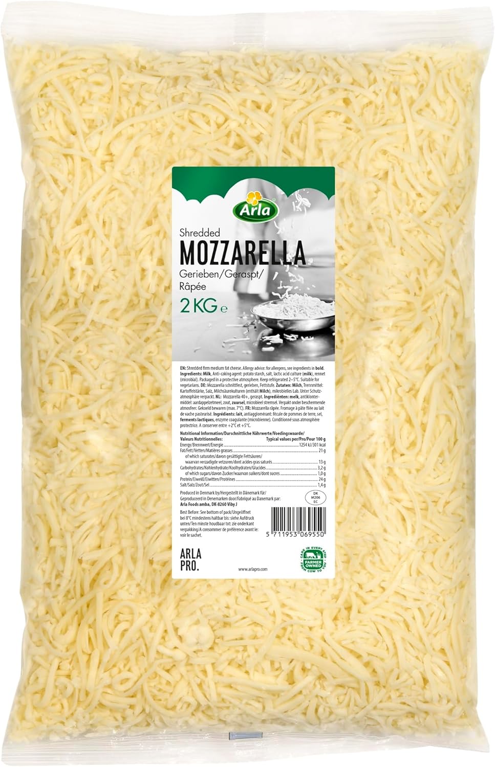 Mozzarella Grated 2Kg Arla Pro - From Great British Trading Limited